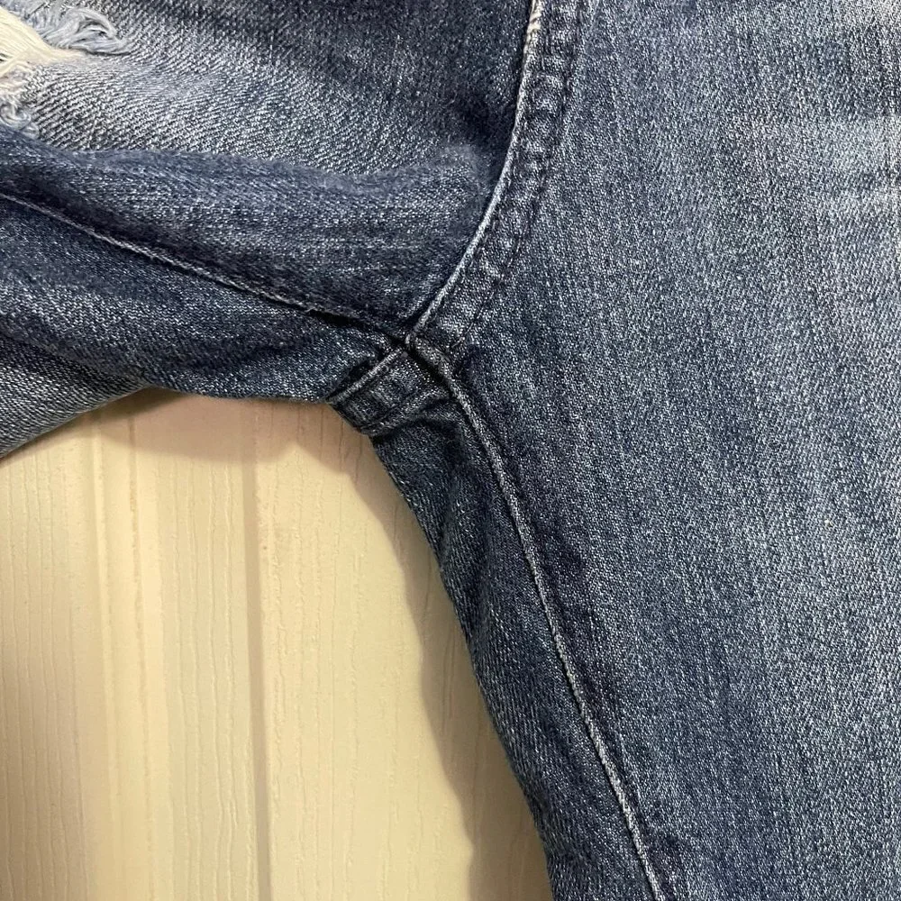 Big Star Women's Dark Wash Distressed Whiskered Billie Slim Slouch Jeans Size 12
